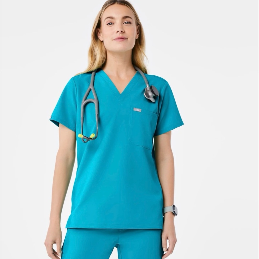 Figs teal small scrub set